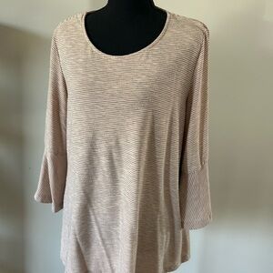 Mystree Beige Striped Tunic Top